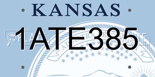 1ATE385 Kansas License Plate