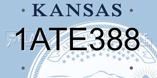 1ATE388 Kansas License Plate