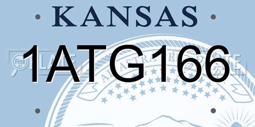 1ATG166 Kansas License Plate