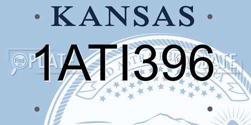 1ATI396 Kansas License Plate