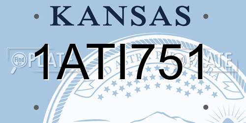 1ATI751 Kansas License Plate