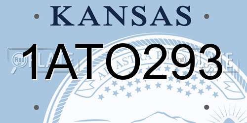 1ATO293 Kansas License Plate