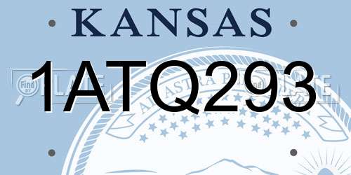 1ATQ293 Kansas License Plate