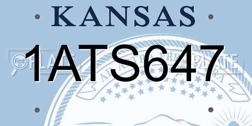 1ATS647 Kansas License Plate