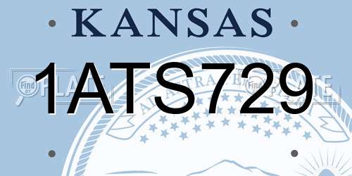 1ATS729 Kansas License Plate