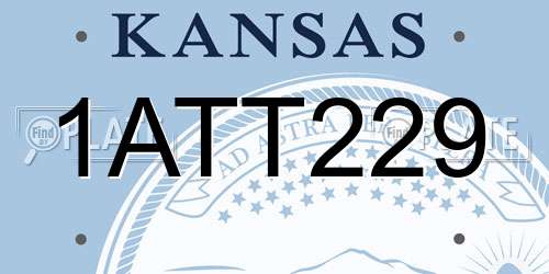 1ATT229 Kansas License Plate