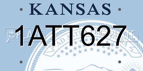 1ATT627 Kansas License Plate
