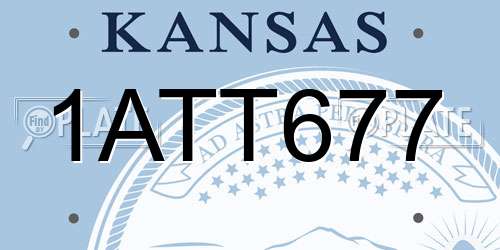 1ATT677 Kansas License Plate
