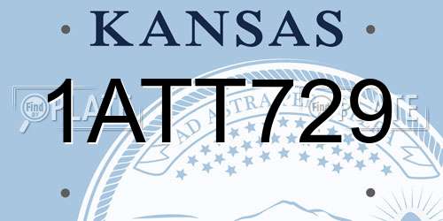 1ATT729 Kansas License Plate