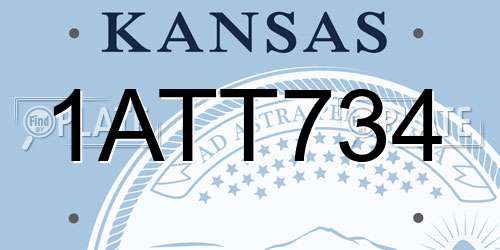 1ATT734 Kansas License Plate