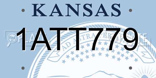 1ATT779 Kansas License Plate
