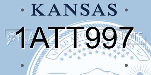 1ATT997 Kansas License Plate