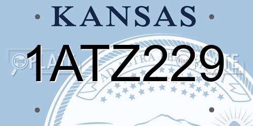 1ATZ229 Kansas License Plate