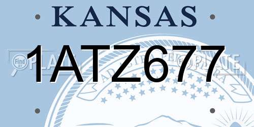 1ATZ677 Kansas License Plate