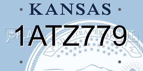 1ATZ779 Kansas License Plate