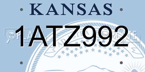 1ATZ992 Kansas License Plate