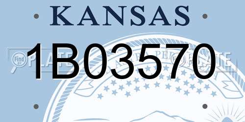 1B03570 Kansas License Plate