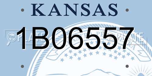 1B06557 Kansas License Plate