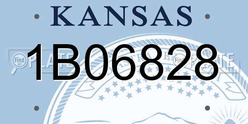 1B06828 Kansas License Plate