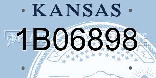 1B06898 Kansas License Plate