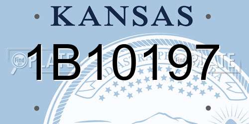 1B10197 Kansas License Plate