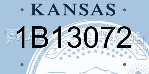 1B13072 Kansas License Plate