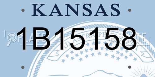 1B15158 Kansas License Plate