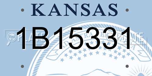 1B15331 Kansas License Plate
