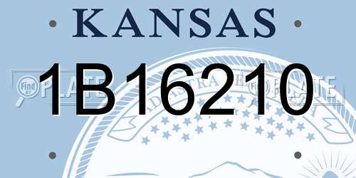 1B16210 Kansas License Plate