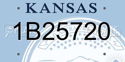 1B25720 Kansas License Plate