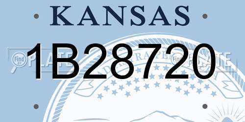 1B28720 Kansas License Plate
