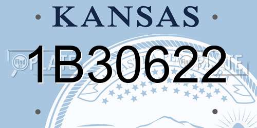 1B30622 Kansas License Plate