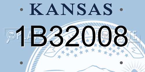 1B32008 Kansas License Plate