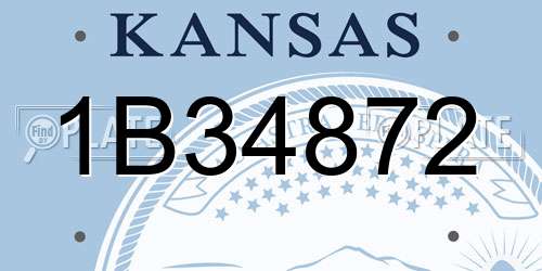 1B34872 Kansas License Plate