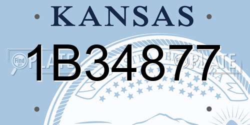 1B34877 Kansas License Plate