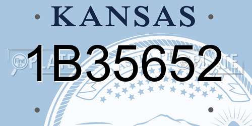 1B35652 Kansas License Plate