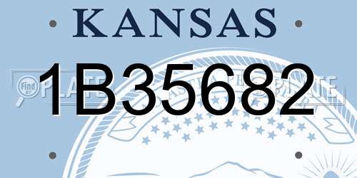 1B35682 Kansas License Plate