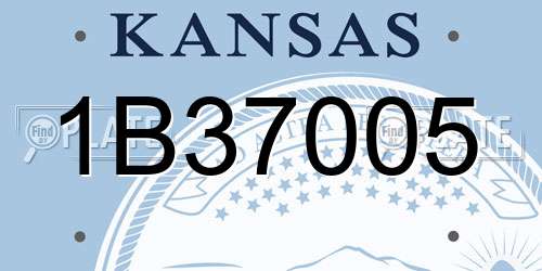 1B37005 Kansas License Plate