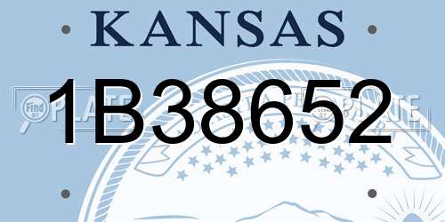 1B38652 Kansas License Plate