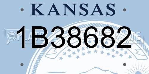 1B38682 Kansas License Plate
