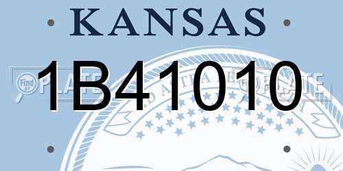 1B41010 Kansas License Plate