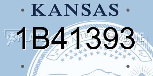 1B41393 Kansas License Plate