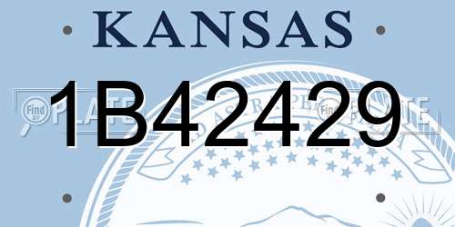 1B42429 Kansas License Plate