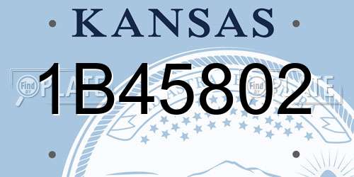 1B45802 Kansas License Plate
