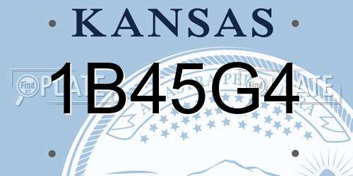 1B45G4 Kansas License Plate