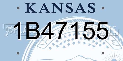 1B47155 Kansas License Plate