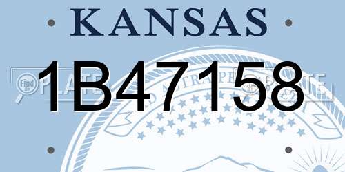 1B47158 Kansas License Plate