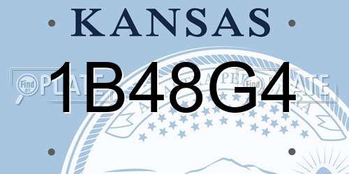 1B48G4 Kansas License Plate