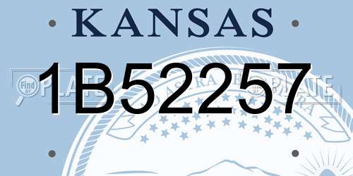 1B52257 Kansas License Plate