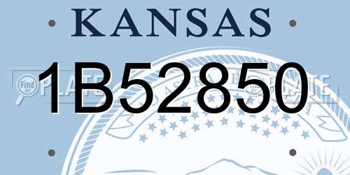 1B52850 Kansas License Plate
